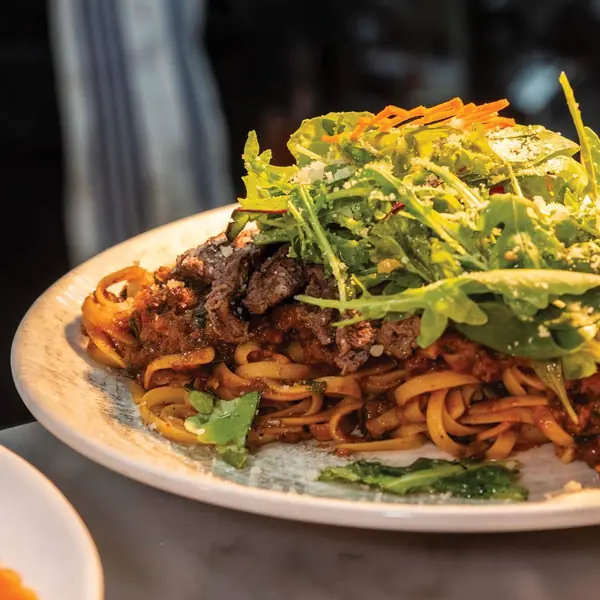 Fettuccini with beef sauce